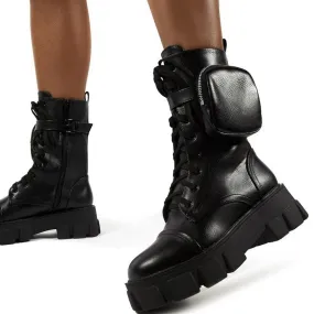 Womens Pocket Buckle Strong Outsole Walk Experience Winter Boots