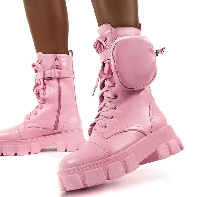 Womens Pocket Buckle Strong Outsole Walk Experience Winter Boots